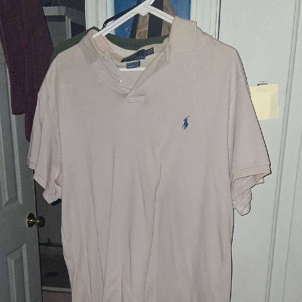Polo by Ralph Lauren Light Beige Short-Sleeve Polo with Navy Pony
